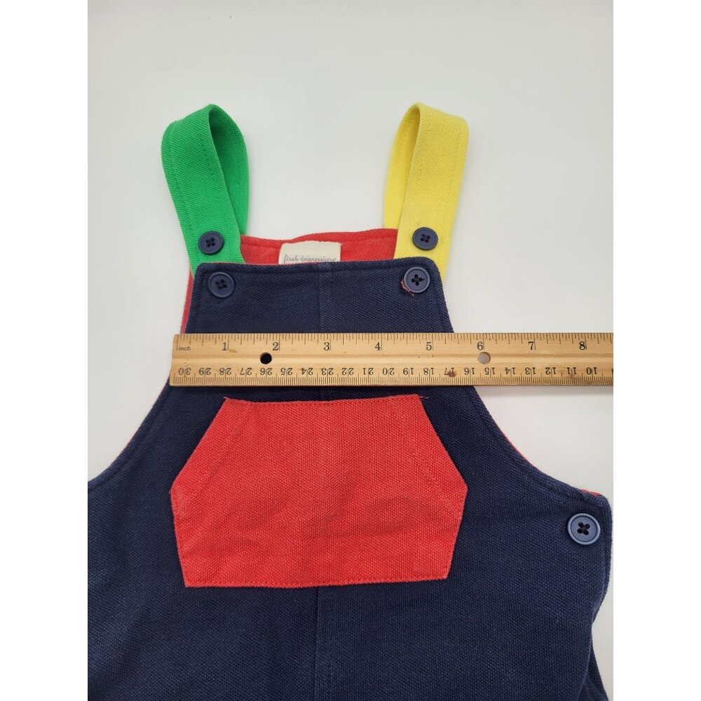 VTG FIRST IMPRESSIONS Baby 12M Primary Colors Romper One Piece Jumper Overalls - Picture 5 of 7